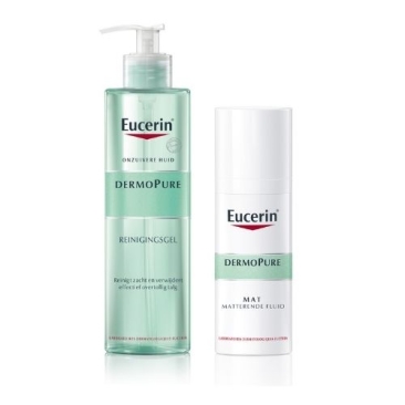 Eucerin DermoPure Reinigingsgel 400ml en Matterende Fluid 50ml Routine Kit